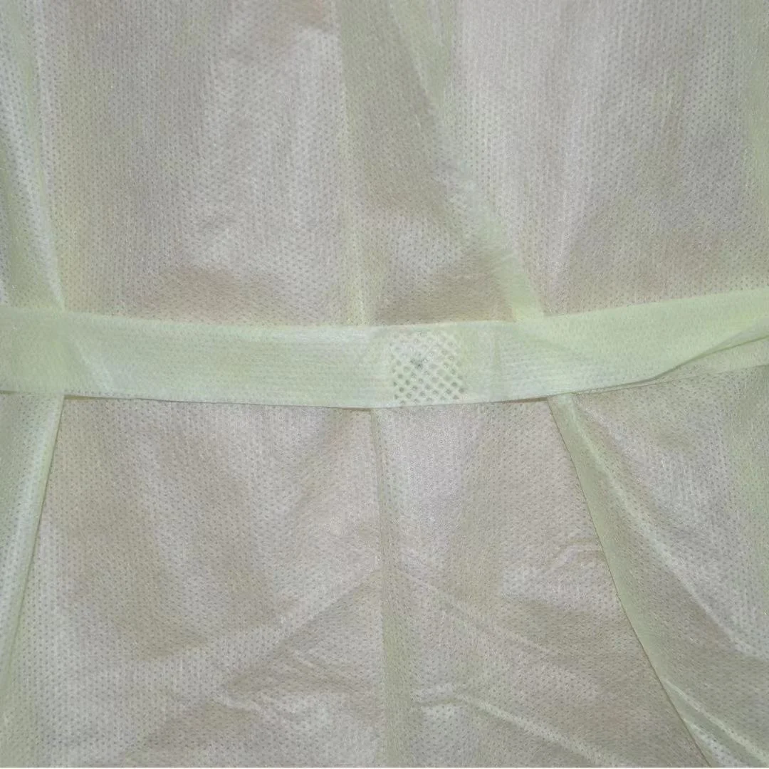 Waterproof yellow SMS Surgical Gowns Ce Iso Approved  Disposable Sterile Isolation Gowns Medical Protective Clothing Oem