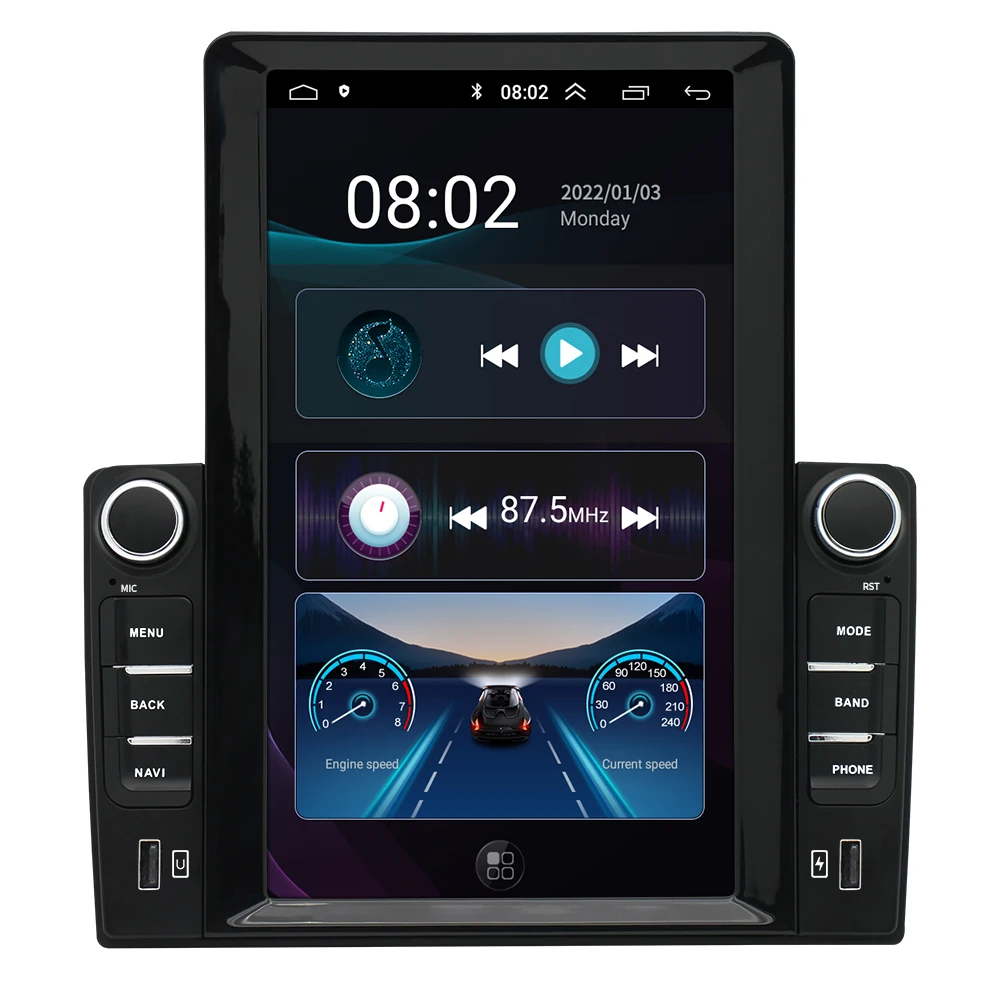Vertical screen 10 inch android car radio player 2 din car dvd player with navigation gps bt fm stereo video