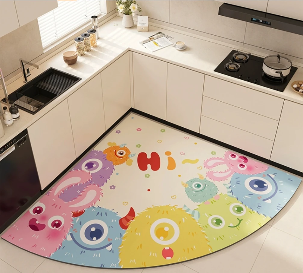 Super Absorbent Floor Mat Quick-Drying Non-Slip PVC Rubber Diatom Mud Bathroom Mats
