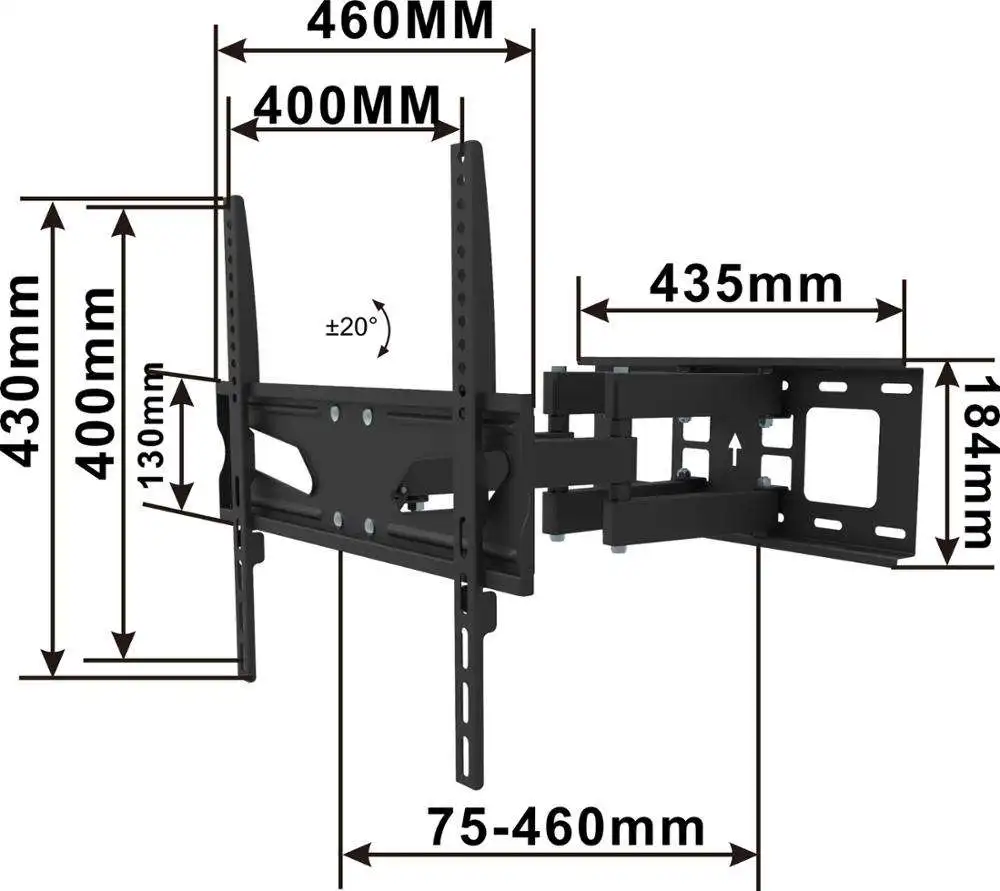 Adjustable tv bracket tilt adjustable led tv wall mount tv bracket
