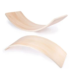 Kids Board Curved Wooden Balance Board Toy Natural Wood Seesaw For Toddlers Kids