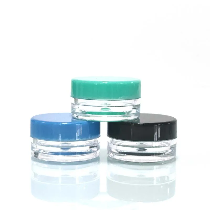 Wholes Colorful Manufacture Price Empty Clear Plastic Makeup Face Cream Jars Pot for skin care cosmetic jars 5g