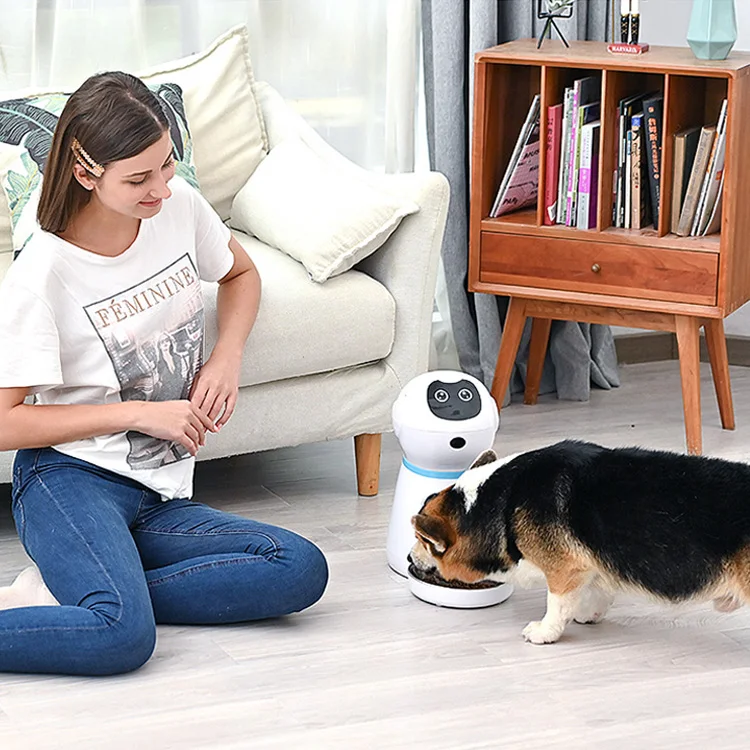 
pet feeding bowl dog automatic feeder pet dog food feeder with storage 