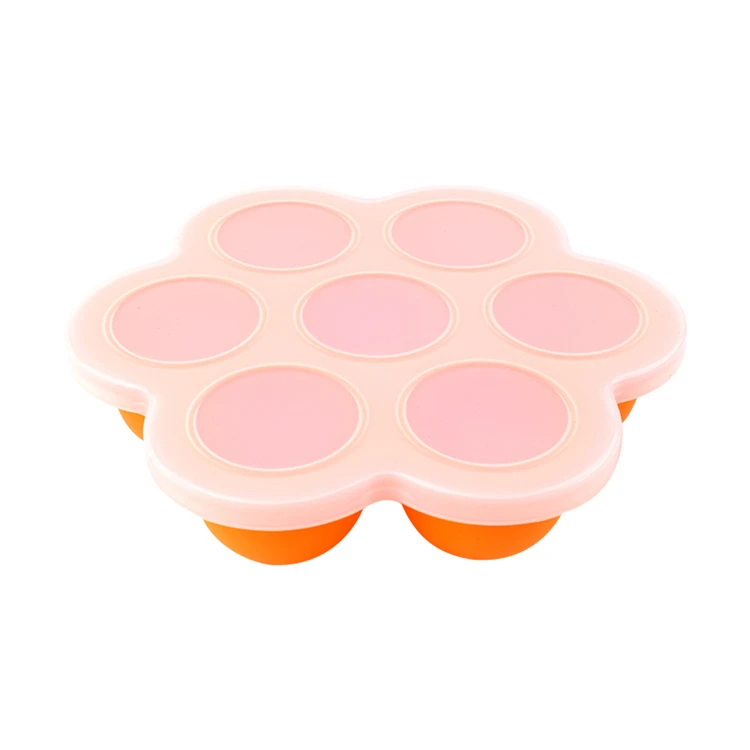Amazon Hot sell  Baby Plate Silicone Ice Cube Tray Baby Food Storage Container and Freezer Tray With Lid