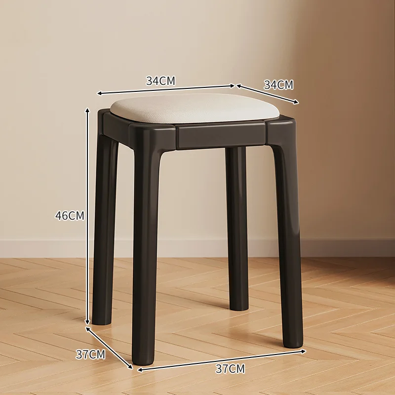 Sale Luxury Contemporary Oak Wood Footrest Stool High Density Foam Comfort Dressing Room Stool for Bedroom & Living Room