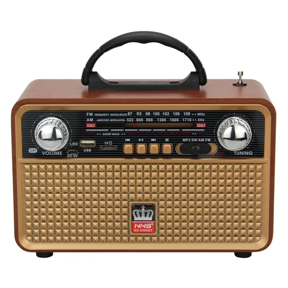 2022 Retro Wireless Radio Vintage Fm Radio Classic Rechargeable Radio Ns-8096bt