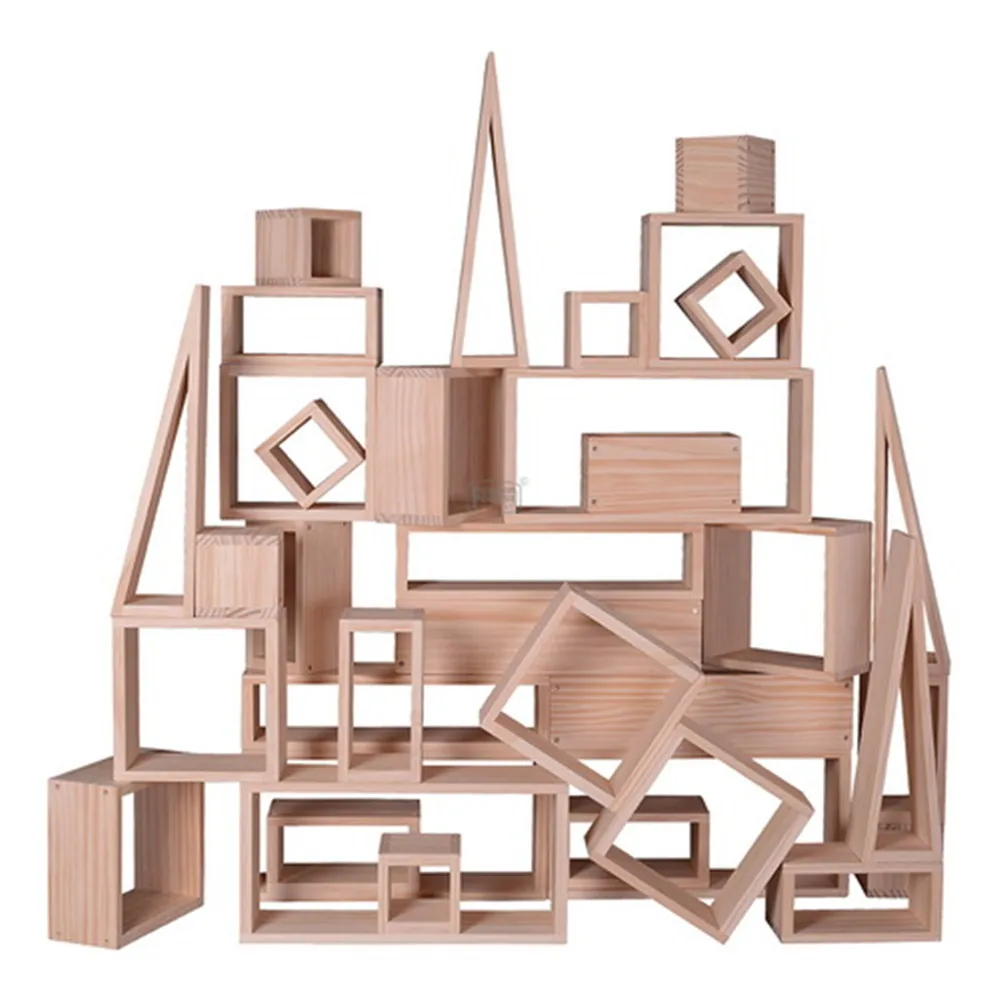 36 дюймов, Picecs сосна, натуральные и крупные детские строительные игрушки, набор больших деревянных полых блоков