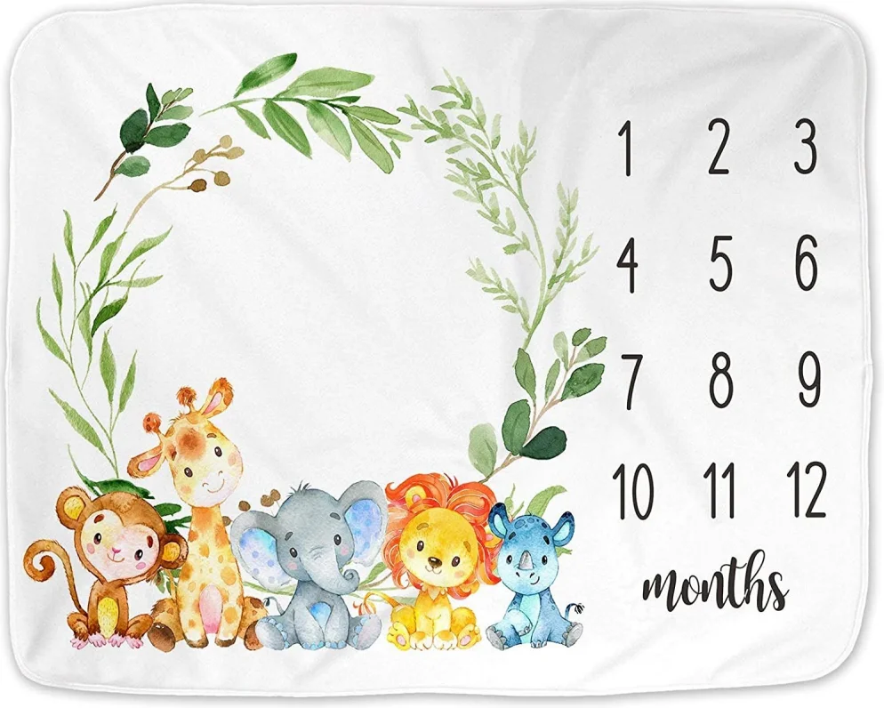monthly milestone blanket for baby  Large photo background blanket for babies boys and girls  blanket comforter for newborn
