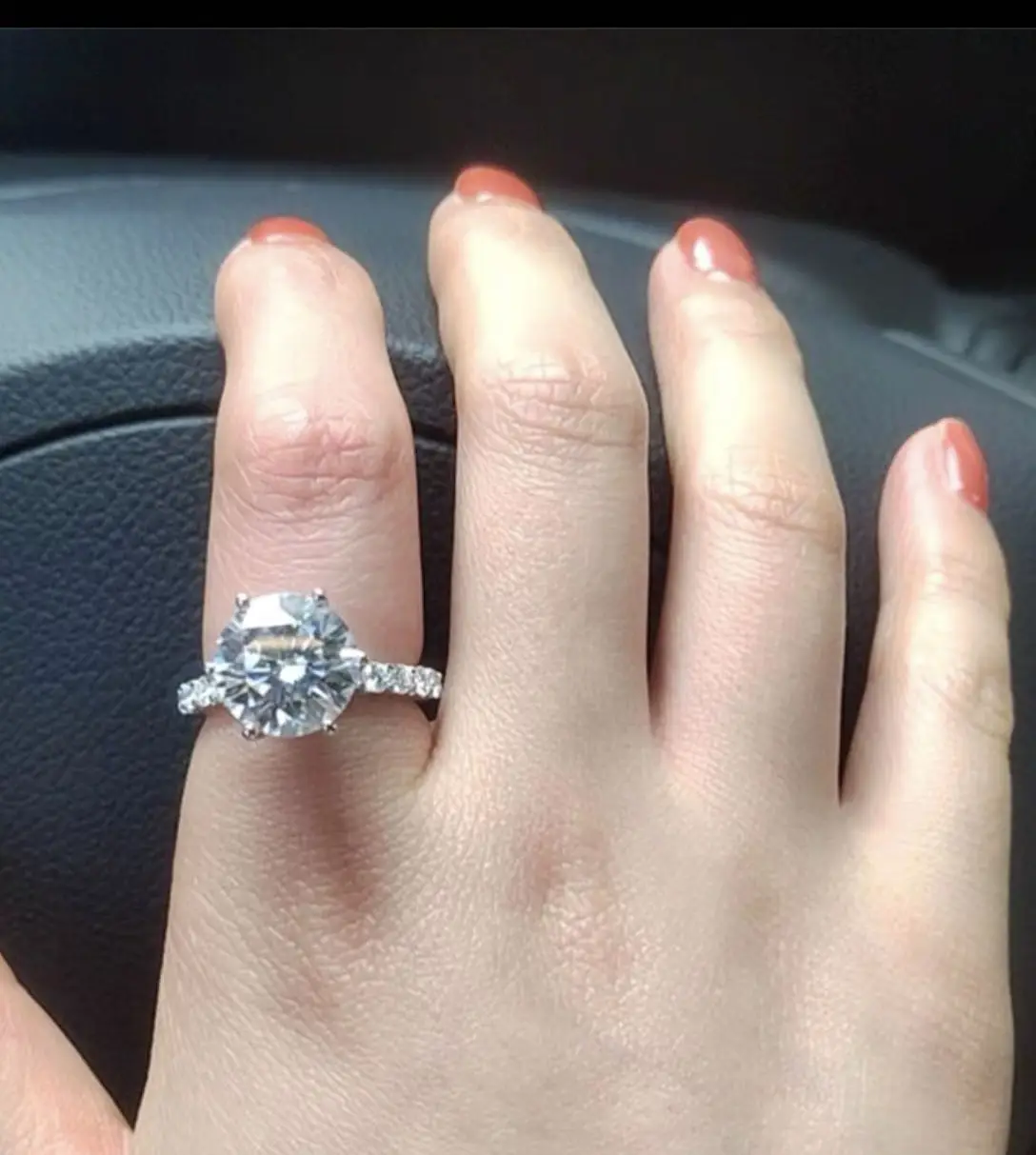 Luxury Big Natural Diamond Band With Central Moissanite Stone In 4CT VVS D Color For Wedding Ring