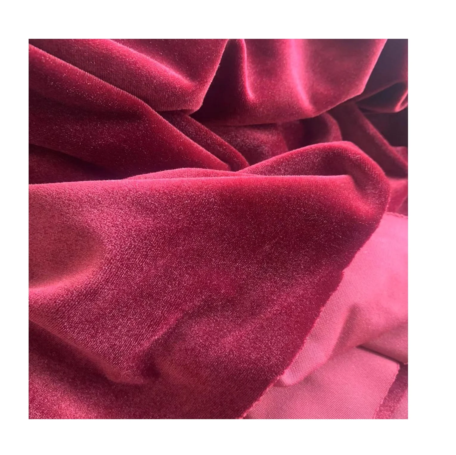 Velvet textiles manufacturers 100% polyester spandex brushed plain bright stretch knitted shiny velvet fabric for garment