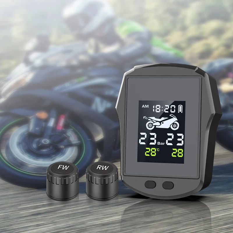 Motorcycle Tire Pressure Monitoring System USB Rechargeable Waterproof Shockproof Two Wheel Wireless Motorbike TPMS