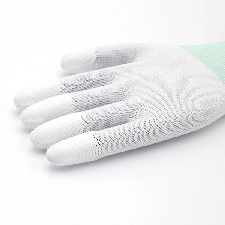 
Work Construction Hand Gloves Men 13G Polyester Knitting Finger Top PU Coating For Glove 