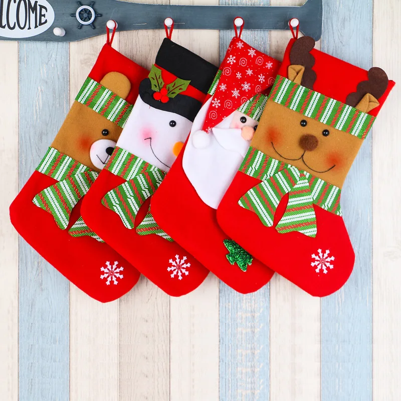 Christmas Decorations Gift Bag Pendant Gift Bag Socks Fireplace Pendant Large Christmas Tree Candy Storage Socks