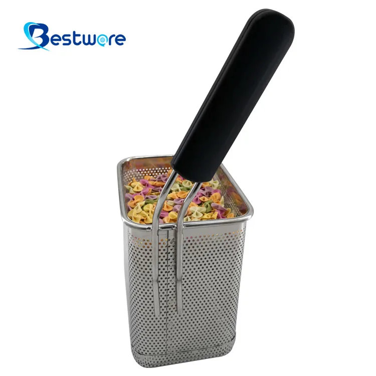 Fine Mesh Stainless Steel Pasta Basket Strainer For Pasta And Spaghetti Kitchen