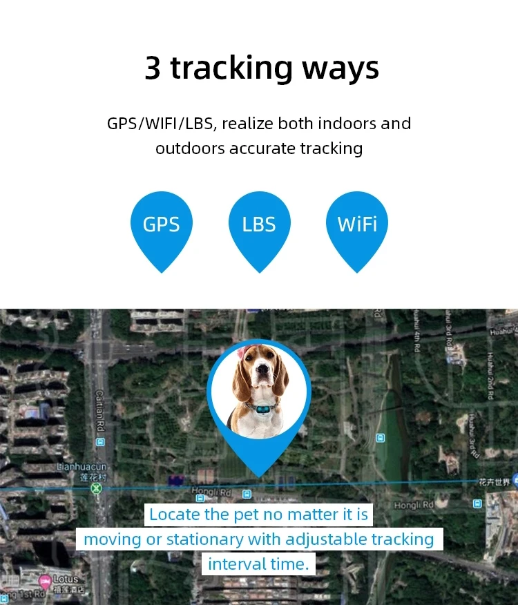Водонепроницаемый собачий ошейник Gps-трекер для домашних животных