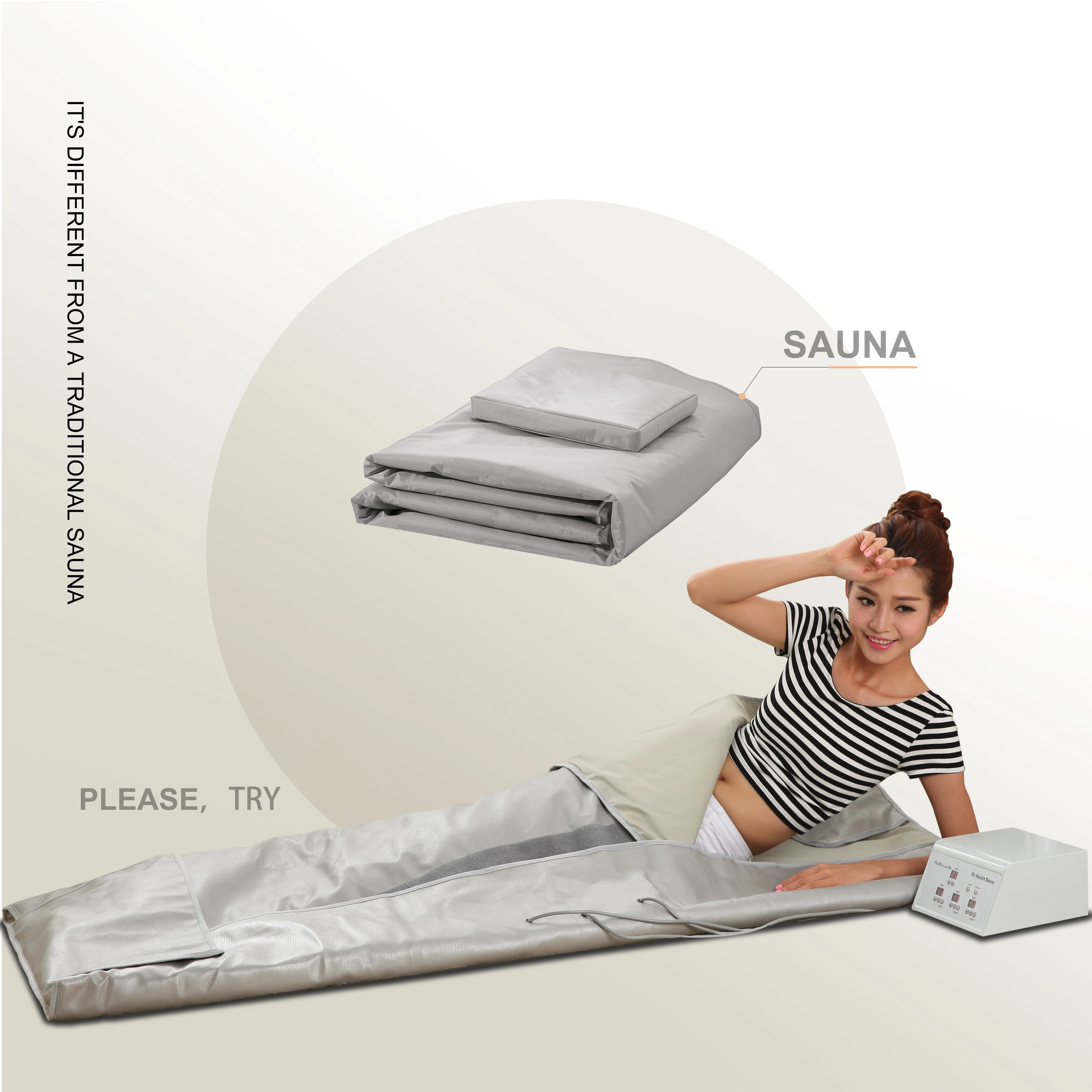 3 separate heating zone far infrared sauna blanket for detox and weight loss