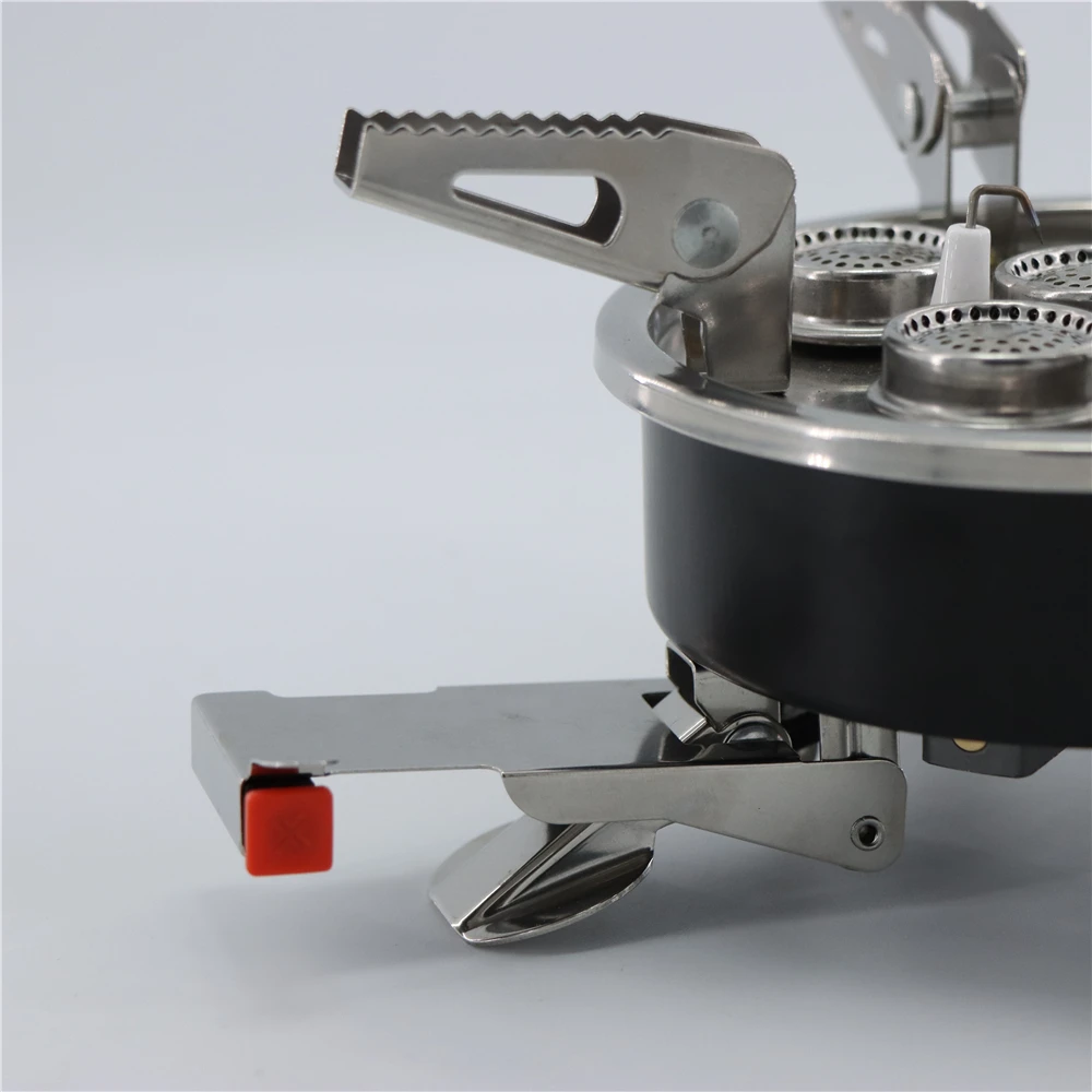 Portable Picnic Camping Stove Windproof Gas Cooking Burner with Piezo Ignition &Collapsible Stove Burner for Outdoor Backpacking