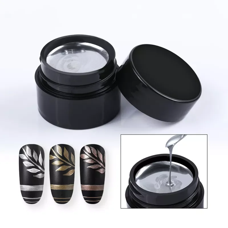 Low Moq Non-wipe Nail Gel Polish Full Color 5ml Soak-off Non-toxic Metallic Painting Gel