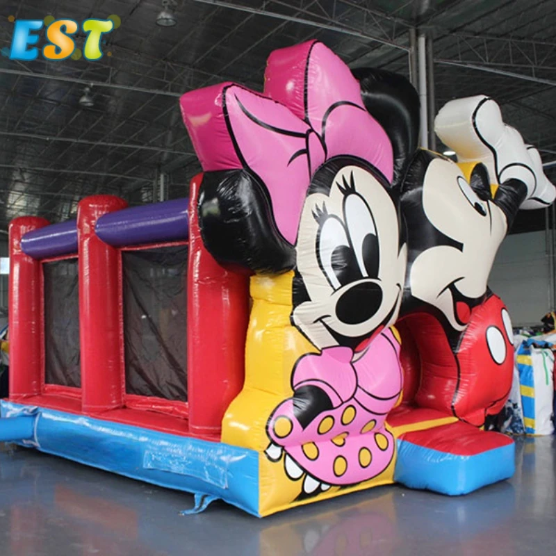 Commercial Cartoon Mouse Inflatable Bounce House Anime Bouncy Castles With Slide Jumping Castle Inflatable Bouncer For Kids