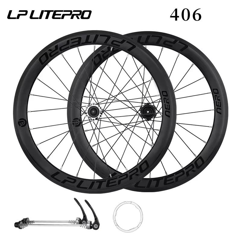 LP Litepro AERO UltraLight Bicycle Wheels Double Rim 40MM For BMX Folding Bike 20 Inch Wheel Set 406 451 Disc Brake Wheelset