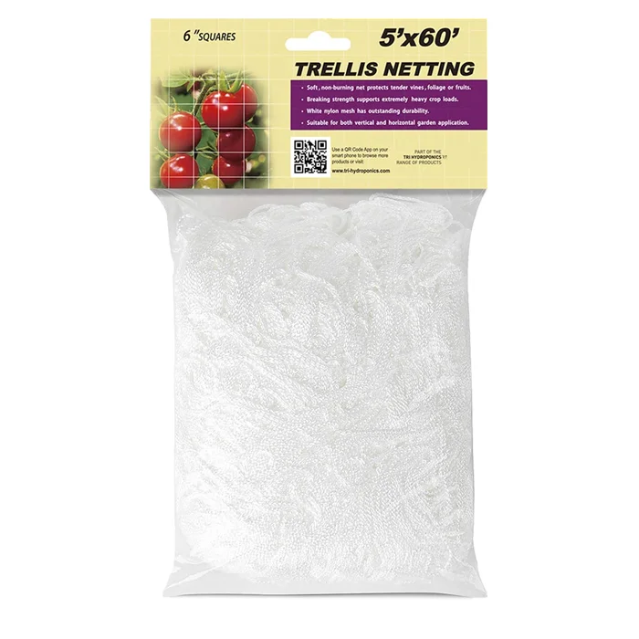 trellis netting mi double scrog grid mesh 5 x 30 ft (about 15.2 x 7.2 m) heavy duty polyester white