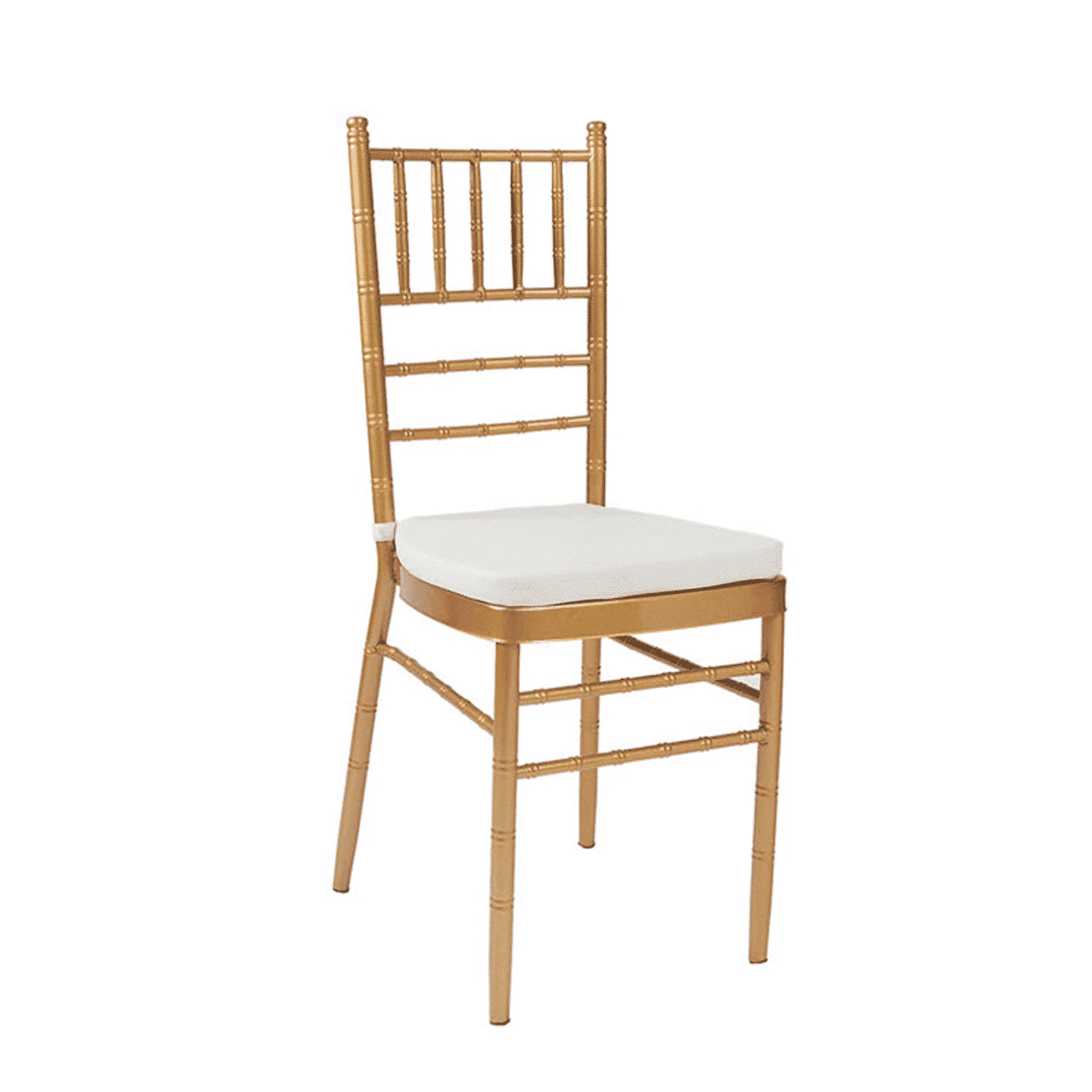 Wholesale Gold Metal Stackable Wedding Chiavari tiffany Chair with White Cushion
