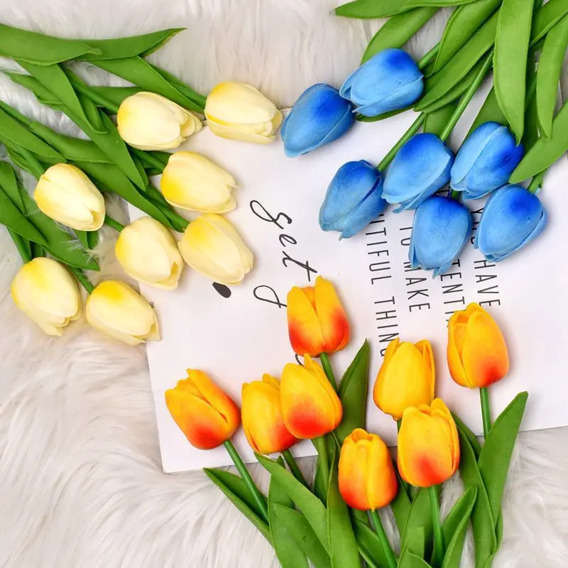 Hot Selling New Popular Wholesale Cheap Real Touch Artificial Flowers Mini Tulip Artificial Flowers For Home Decoration