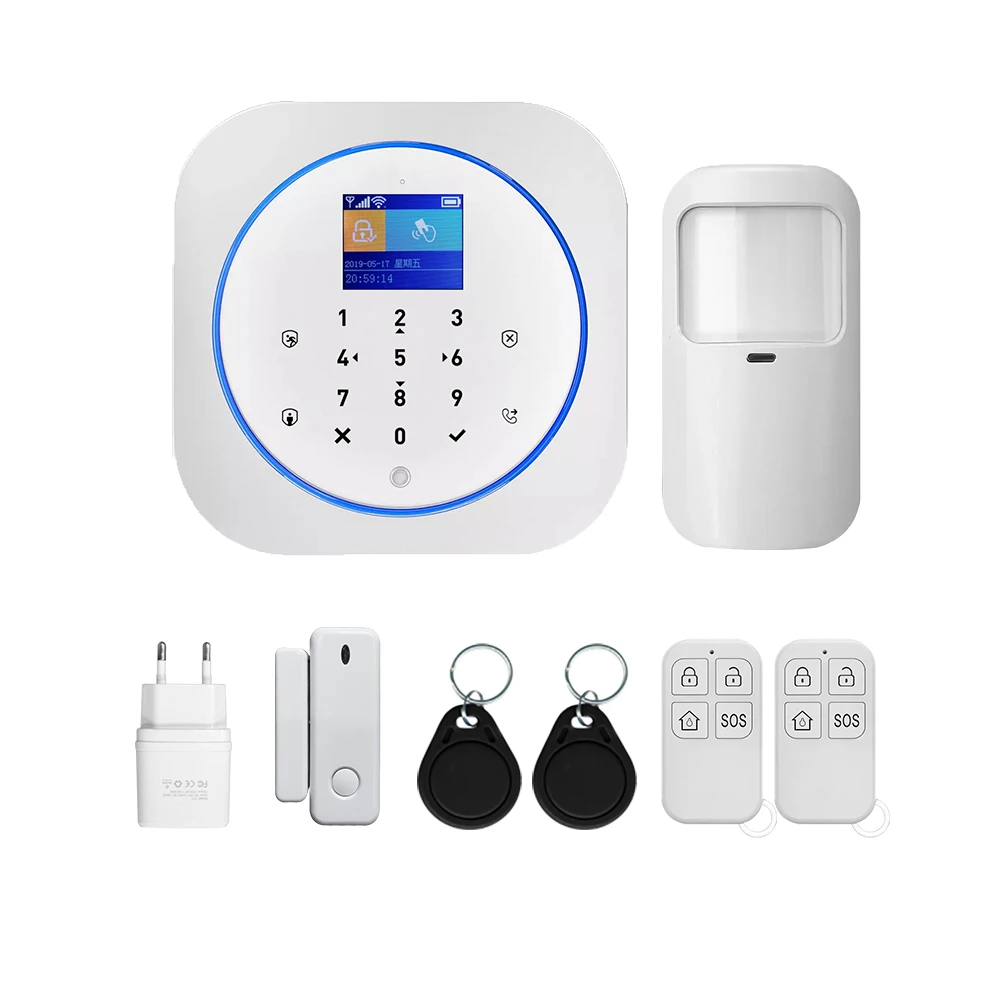 Tuya Wireless GSM+WiFi smart alarm system  smart life system The panel able to work with all of our 433MHz wireless sensors