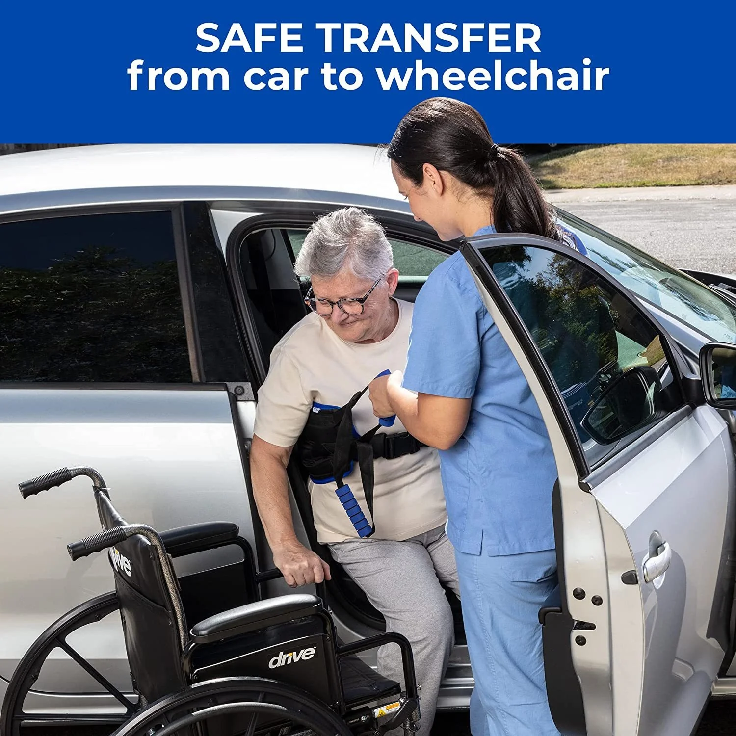 TOPFENG Transfer Belts Patient Lift Aid for the Elderly, Disabled, Seniors, Injured 34 Inches Non-Slip Belt with Padded Handles