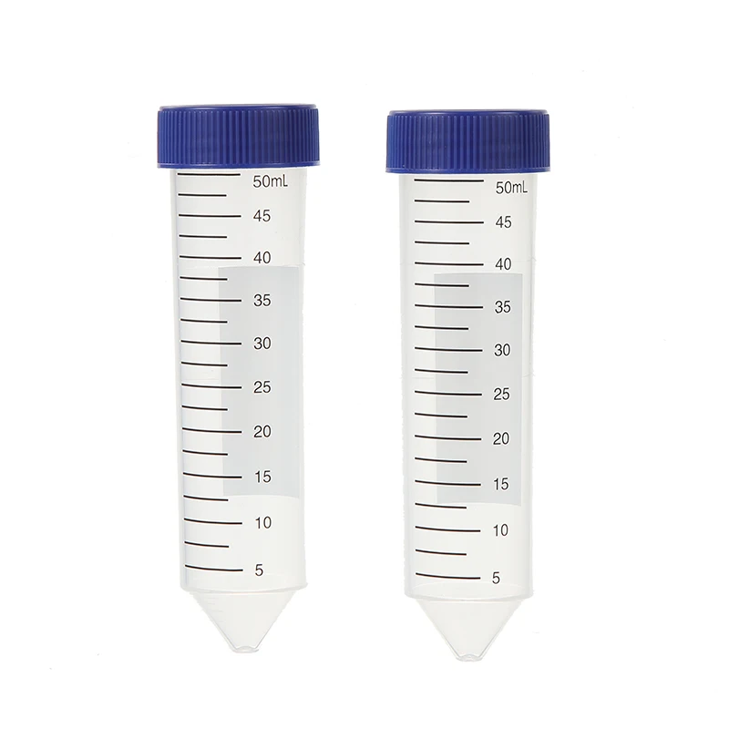 Laboratory Disposable Conical Bottom Plastic Centrifuge Tube 50ml With Different Color Screw Cap