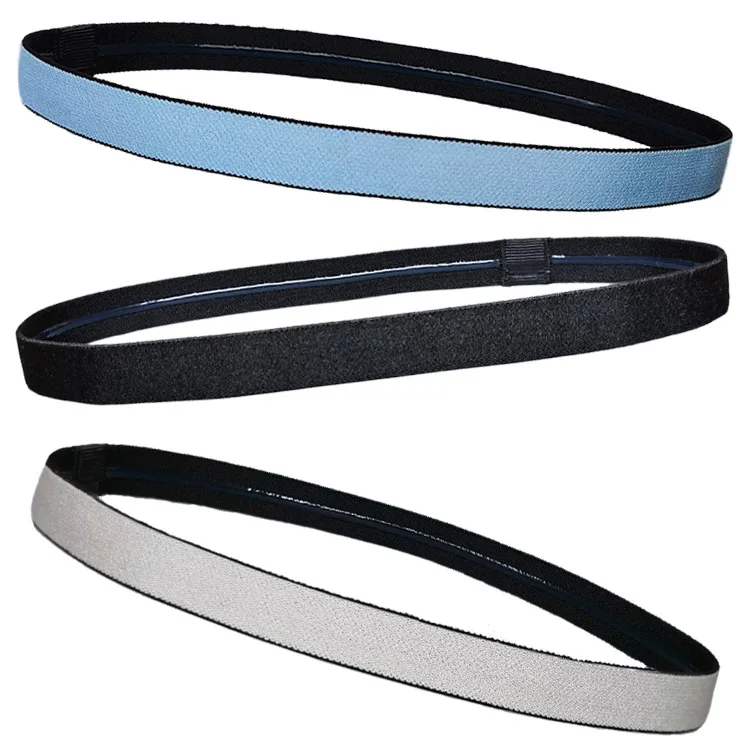 Solid Color Skin-friendly Man Running Fitness Yoga Outdoor Silicone Hair Strip Sweat Guide Elastic Sports Headband