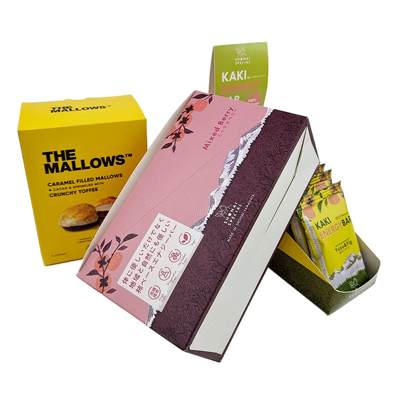Custom Counter Display Packaging Boxes Protein Chocolate Bar Energy Supplements Small Bottle Packaging Cardboard Boxes