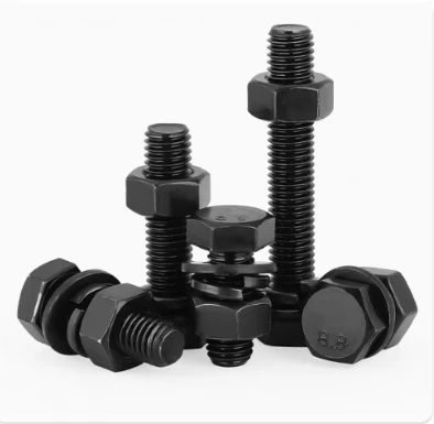 8.8 grade black hexagonal screws nuts high-strength flat washers spring washers combination bolts M6 M8 M10-M27