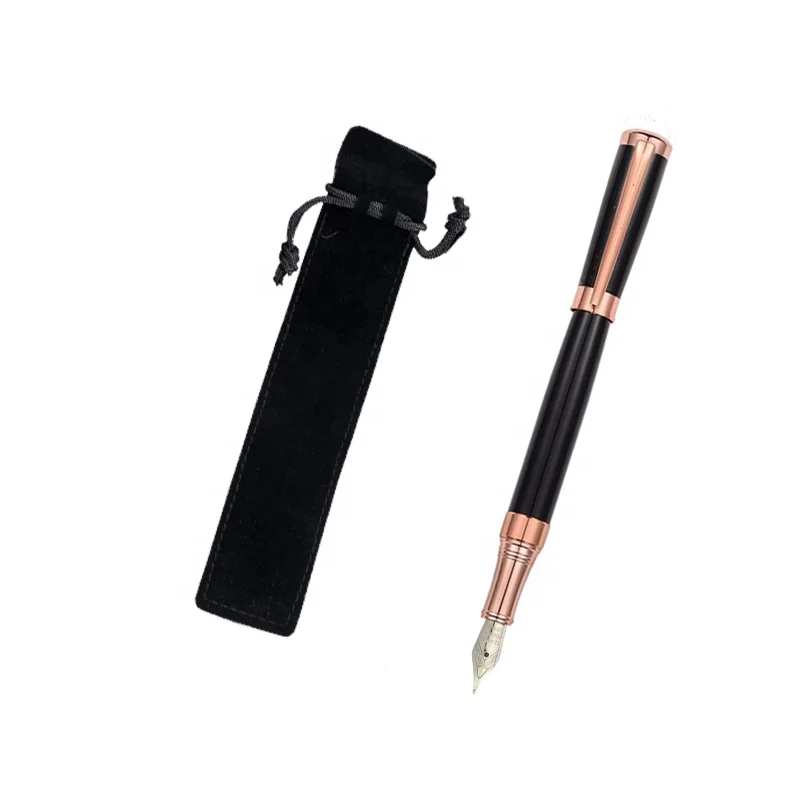 Luxury rose gold metal fountain pen nibs Custom Logo Business Gift Fountain Pen ink