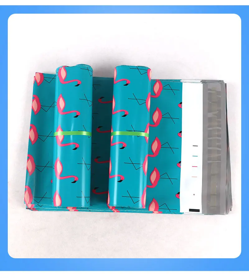 Spot global hot sale Flamingo Courier Bag ,Custom size printed cartoon shipping  packing bag