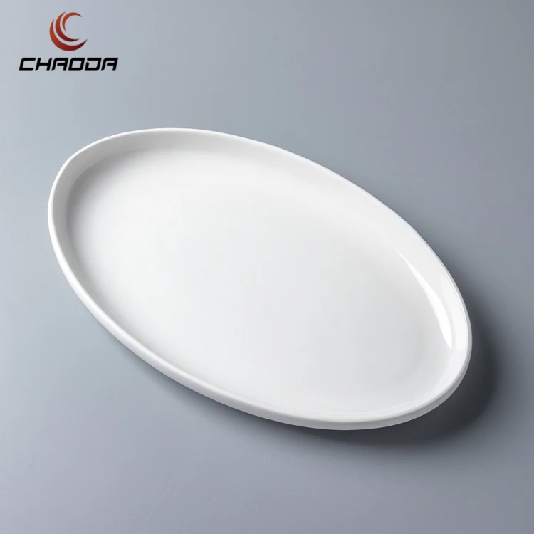 12.5-18.5 inch Pure White Ceramic Plate for tableware and wedding banquet