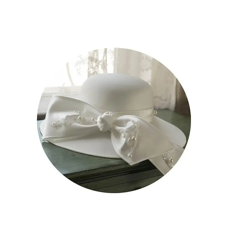 French Fairy White Bridal Headdress Retro Mesh Hat Wedding Dress Travel Photography Holiday Chinese and Foreign Accessories