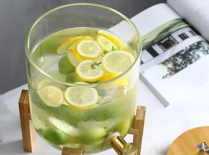 5L 8L 11L Reusable Borosilicate Glass Drink Juice Dispenser Jar Wine Fruits Pickle Jar Set Enzyme Barrel with Tap