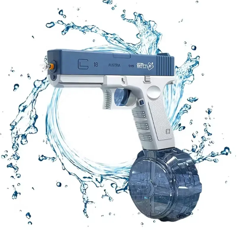 Water Gun Electric Mini Glock Pistol Shooting Toy Gun Electric Automatic Water Squirt Guns For Kids Boys Adults Summer