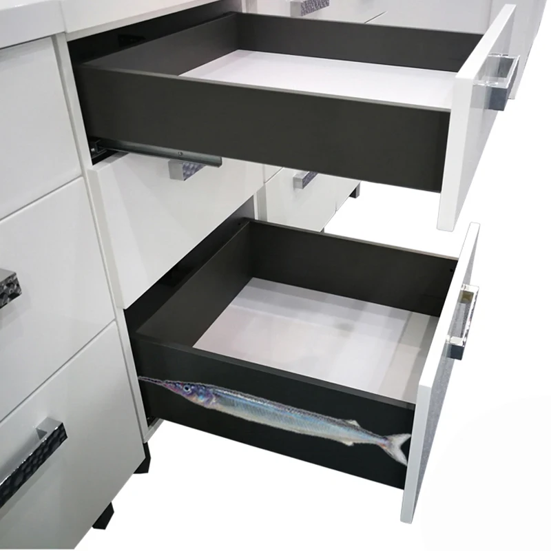 
13mm thin tandem box kitchen cabinet slim tandem drawer metal drawer slides 