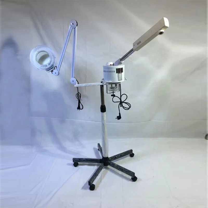 Factory Direct Sale Beauty Salon Equipment Professional Adjustable 2 In 1 Facial Steamer 5X 8X 10X Magnifying Lamp