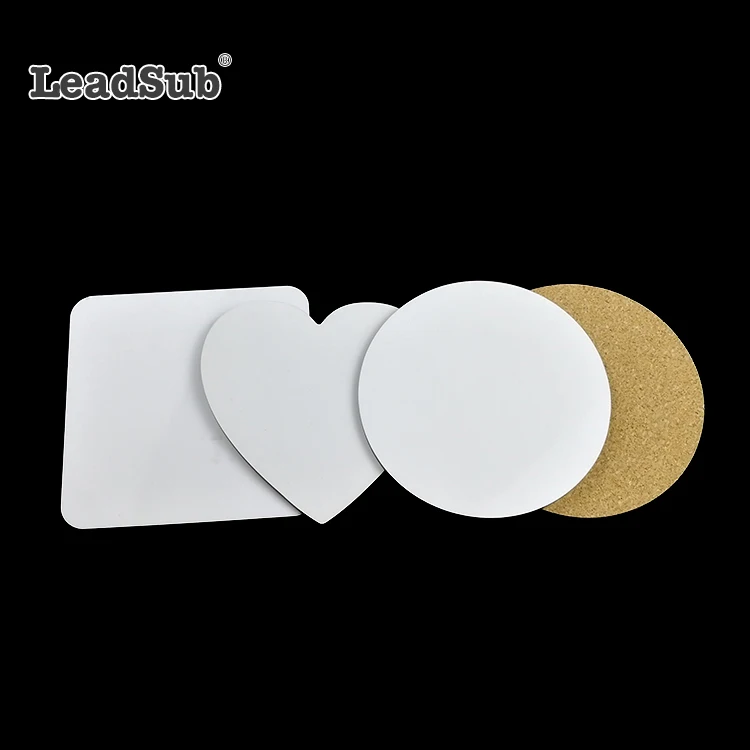 Eco-friendly Mat Pad Customized Printing Beer Cork Diatomite Silicone Mdf 3d Board Cup Leather sublimation Coasters blanks