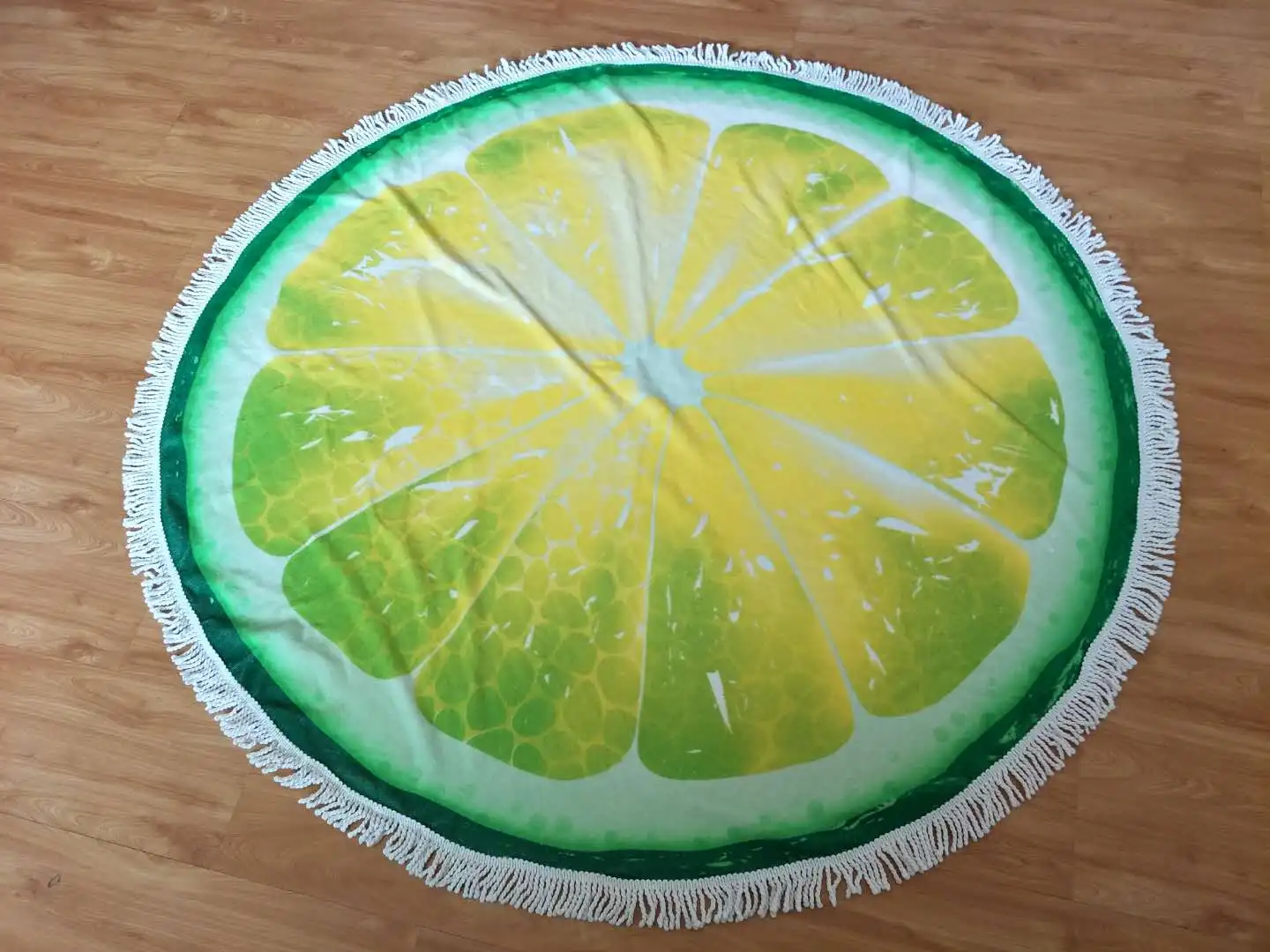 Microfiber Personalised Yellow Orange Printed Large Round Towel