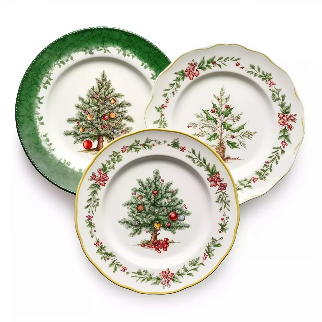 Custom 12pcs porcelain dinnerware set with customized xmas design , gift set christmas dinner plate