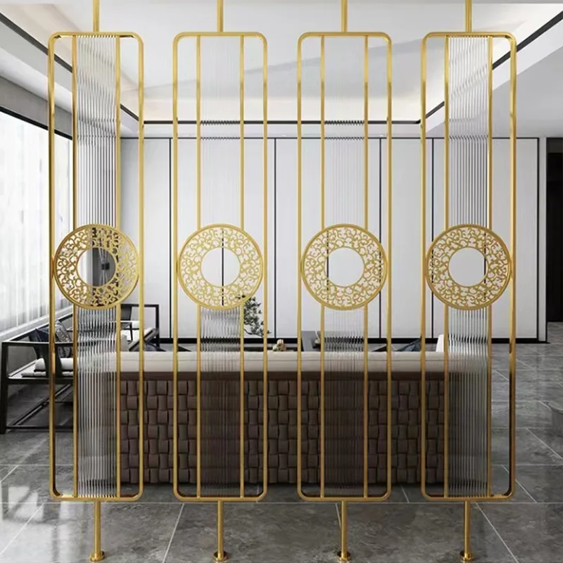 Светлый Роскошный домашний Декор полые золотые из нержавеющей стали алюминиевые экраны и разделители для гостиной экран лазерная резка металла