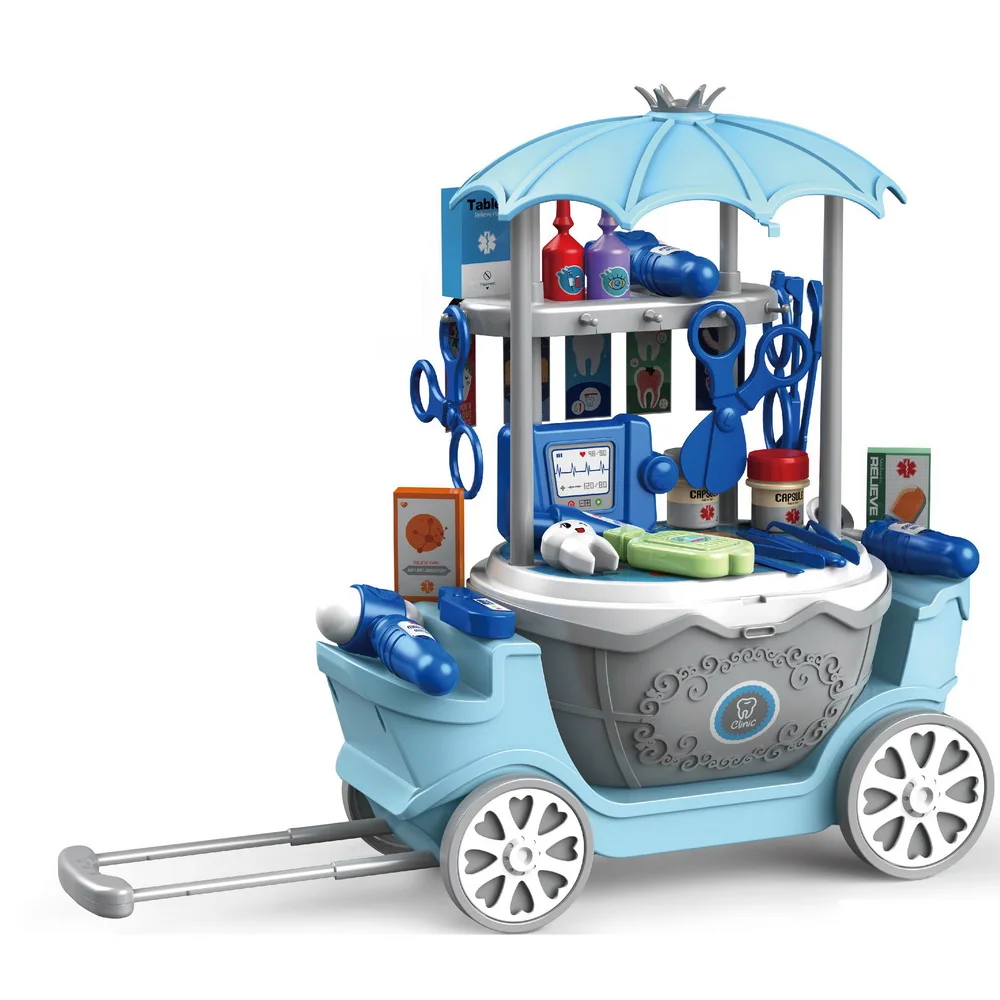 BSCI Fty Supermarket Home Set Pretend Play For Kids Princess Carriage Bed Dental Clinic doctor Toy