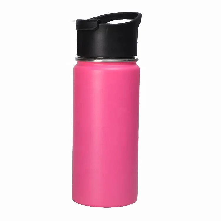 2023 Stainless Steel Doule Wall Vacuum engraved  thermos Insulated Water Bottle Flask manufacturers with plastic flip lid handle