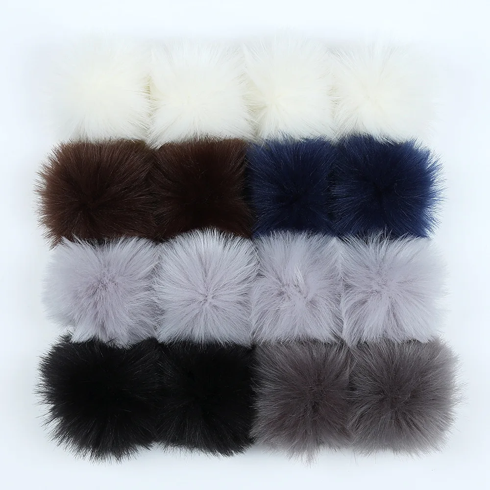 12pcs/set 10cm Multicolor Hat Ball Pom Pom Handmade DIY Artificial Raccoon Ball Wholesale Cap Faux Fox Fur PomPom