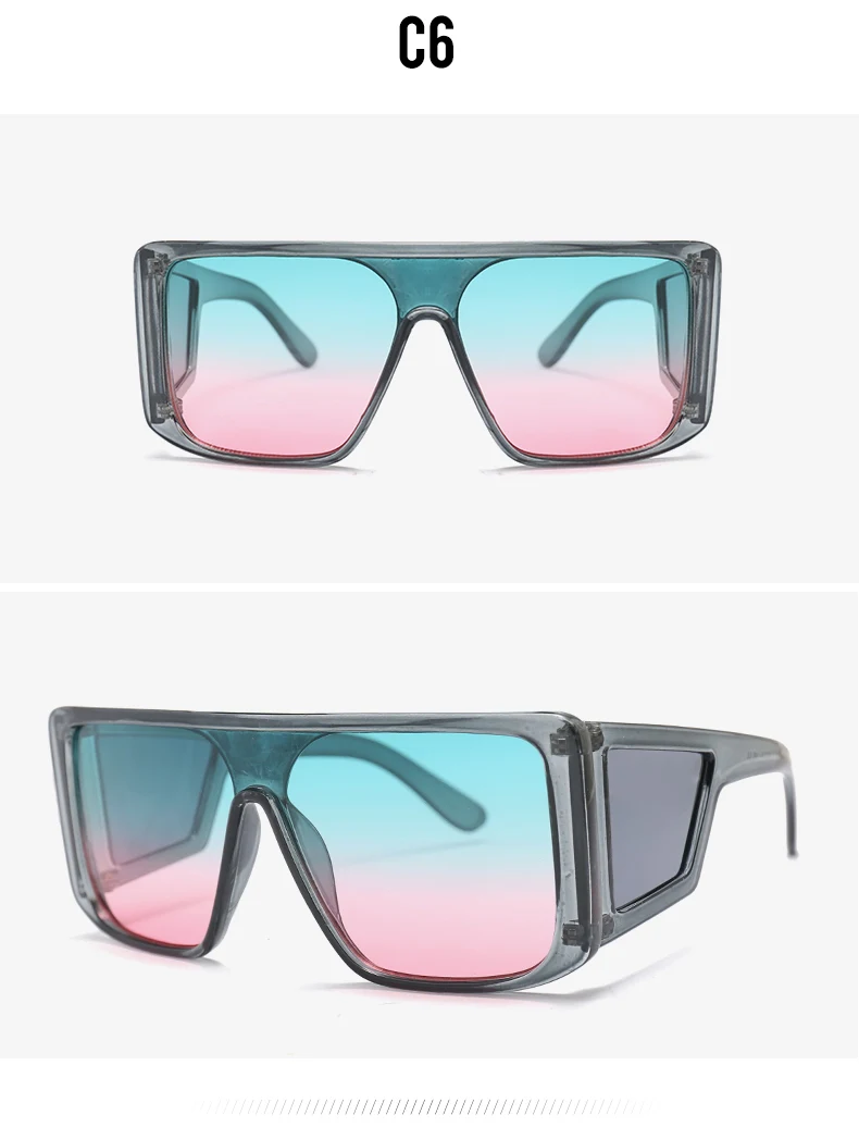 TENYARN fashion plastic gradient UV 400 fashion oversized trendy women shades sun glasses sunglasses 