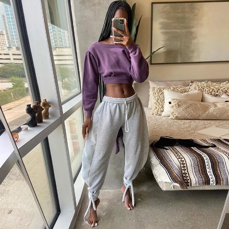 2020 оптовая продажа, уличная одежда, серые спортивные штаны, женские хлопковые брюки-джоггеры в стиле хип-хоп, свободные шаровары с высокой талией, повседневные брюки